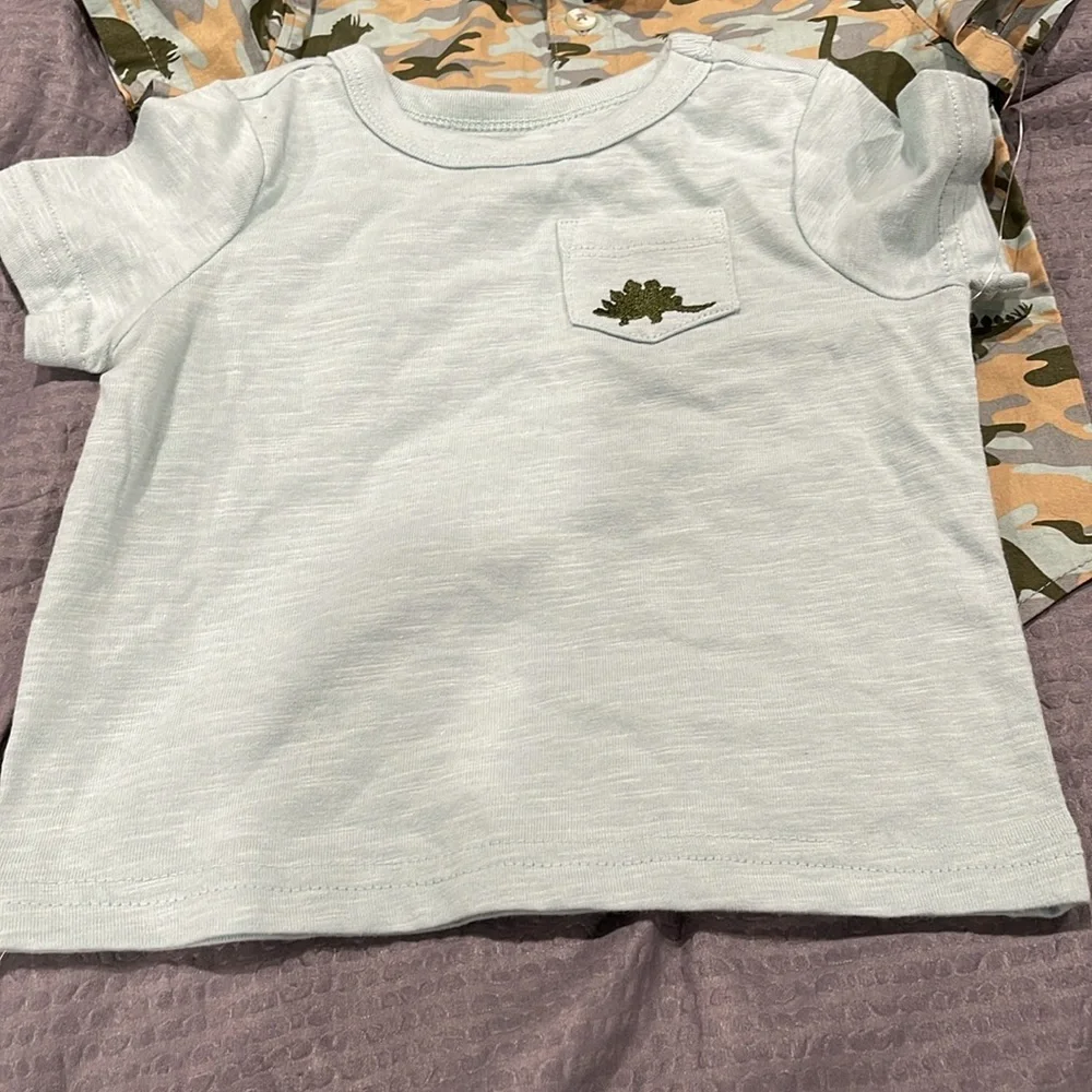 4 Piece 2 Matching sets Dinosaur Print Boy 12 M